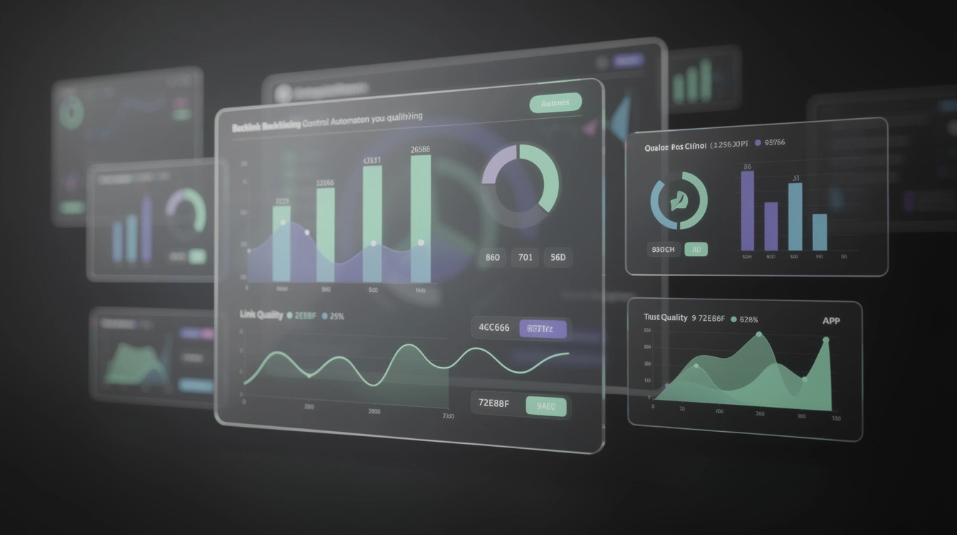 Abstract backlink quality control dashboard