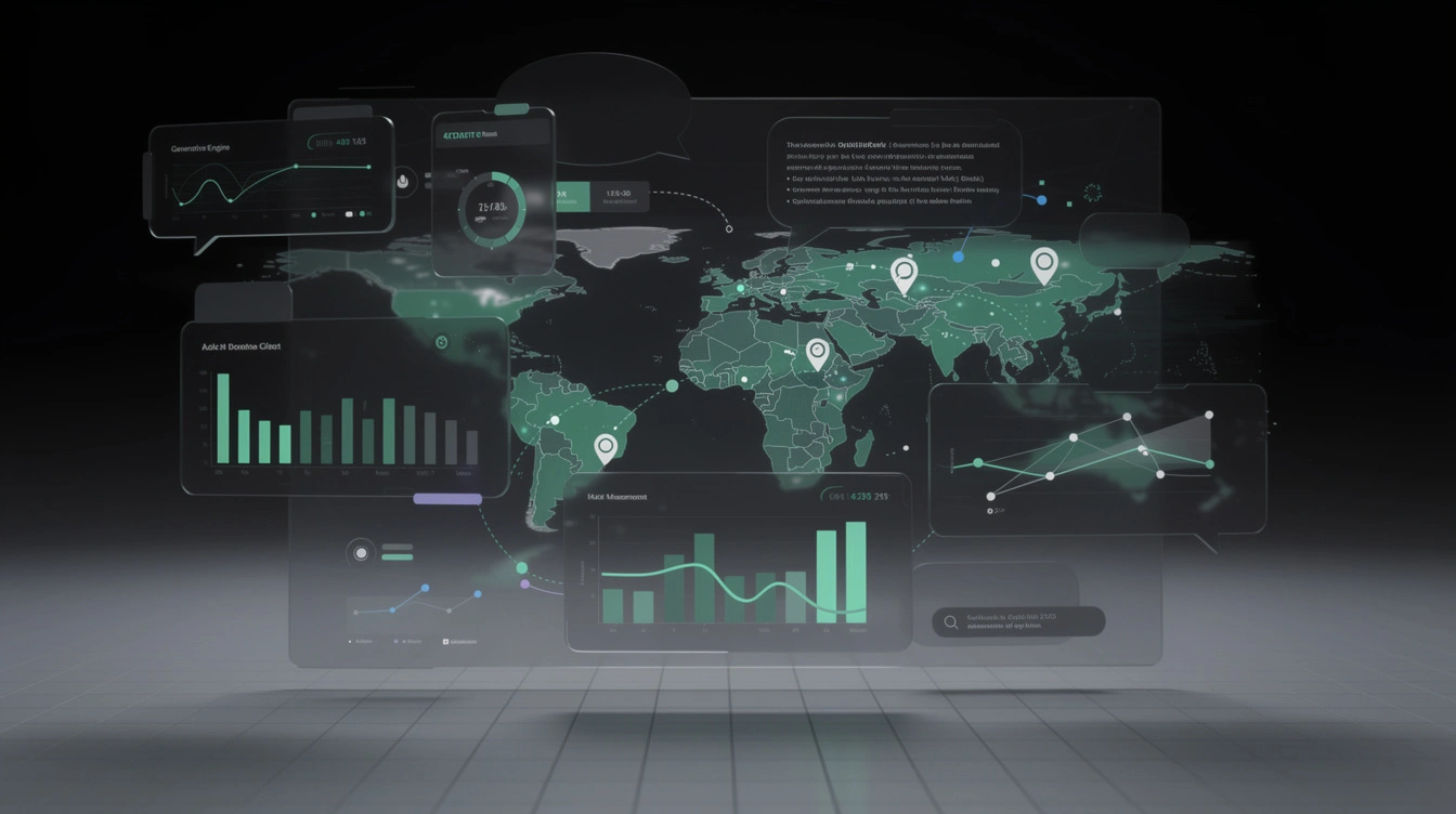 Abstract generative engine optimization measurement dashboard