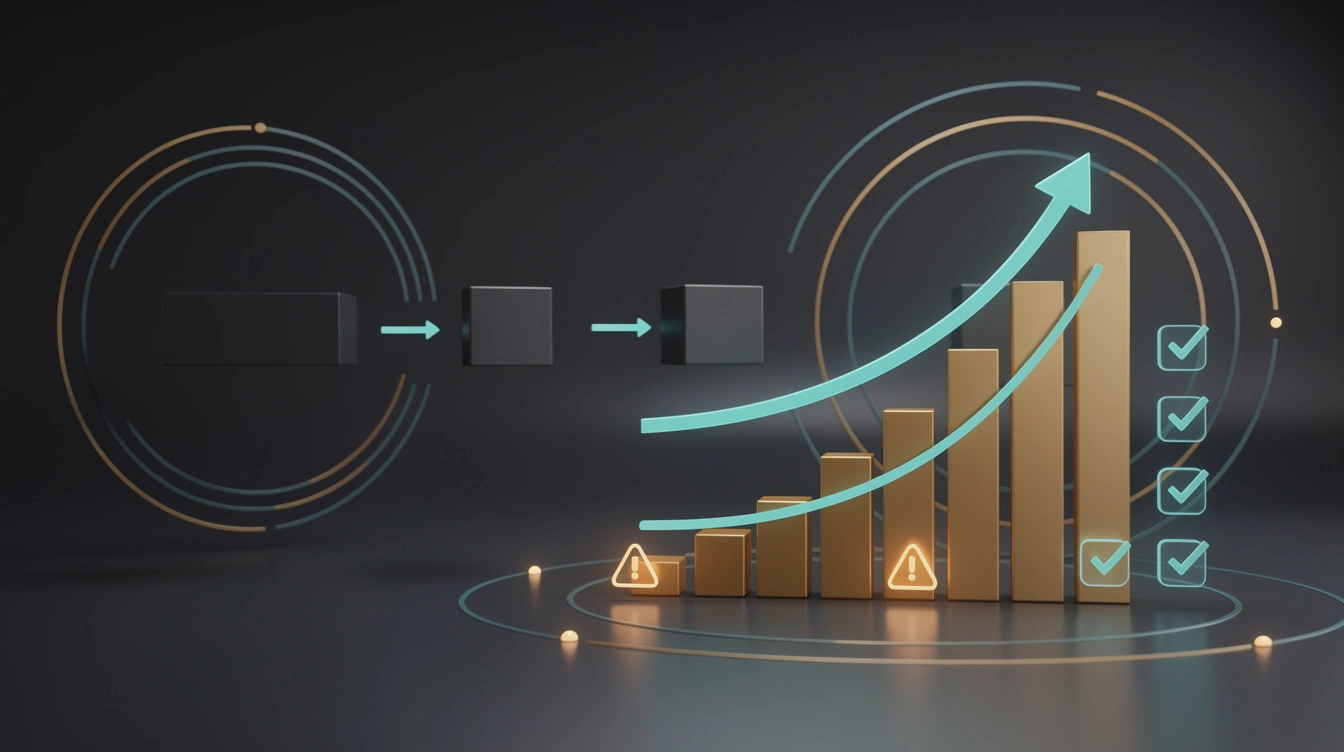 Abstract SEO automation ROI calculator dashboard