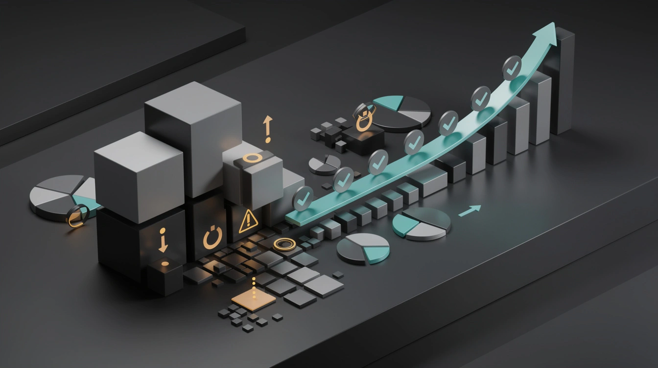 Abstract SEO automation cost breakdown visualization
