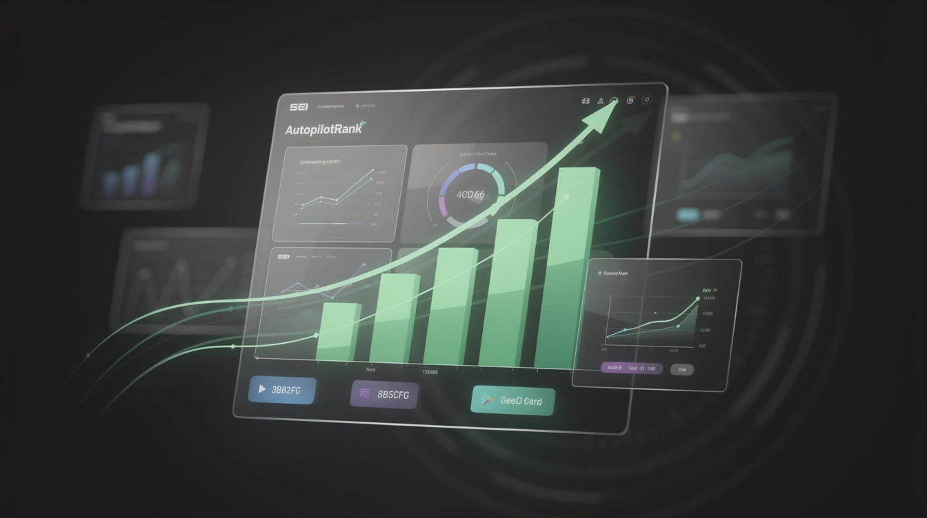 Abstract compounding SEO growth dashboard
