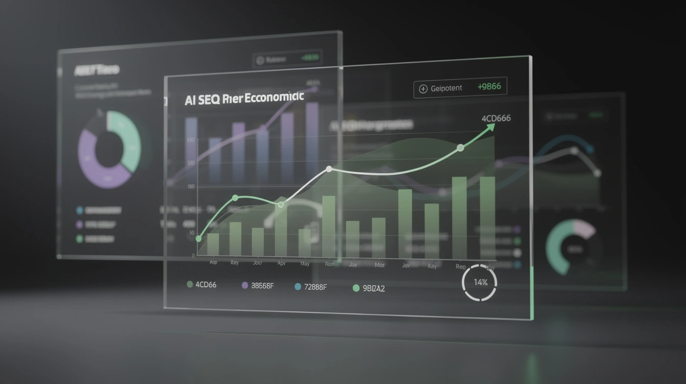 Abstract AI SEO content economics dashboard